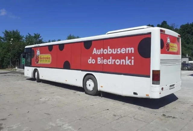 Biedronka bus in Poland - shops open 24/7 and beach deliveries